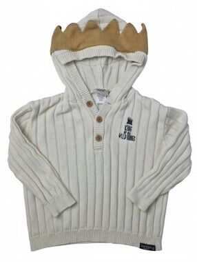 Modern Moments Where The Wild Things Are Knit Crown Hooded Sweater 5T